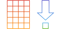 A multi-colored geometric icon symbol